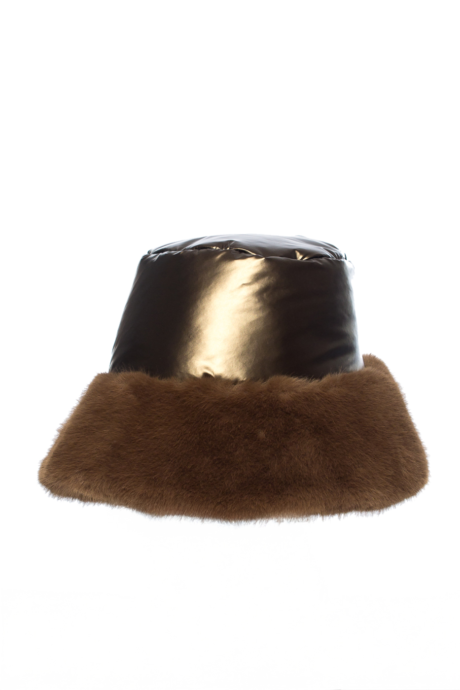 CLOCHE MIX FAKE FUR E PIUMINO, TG UNICA - PLATINO